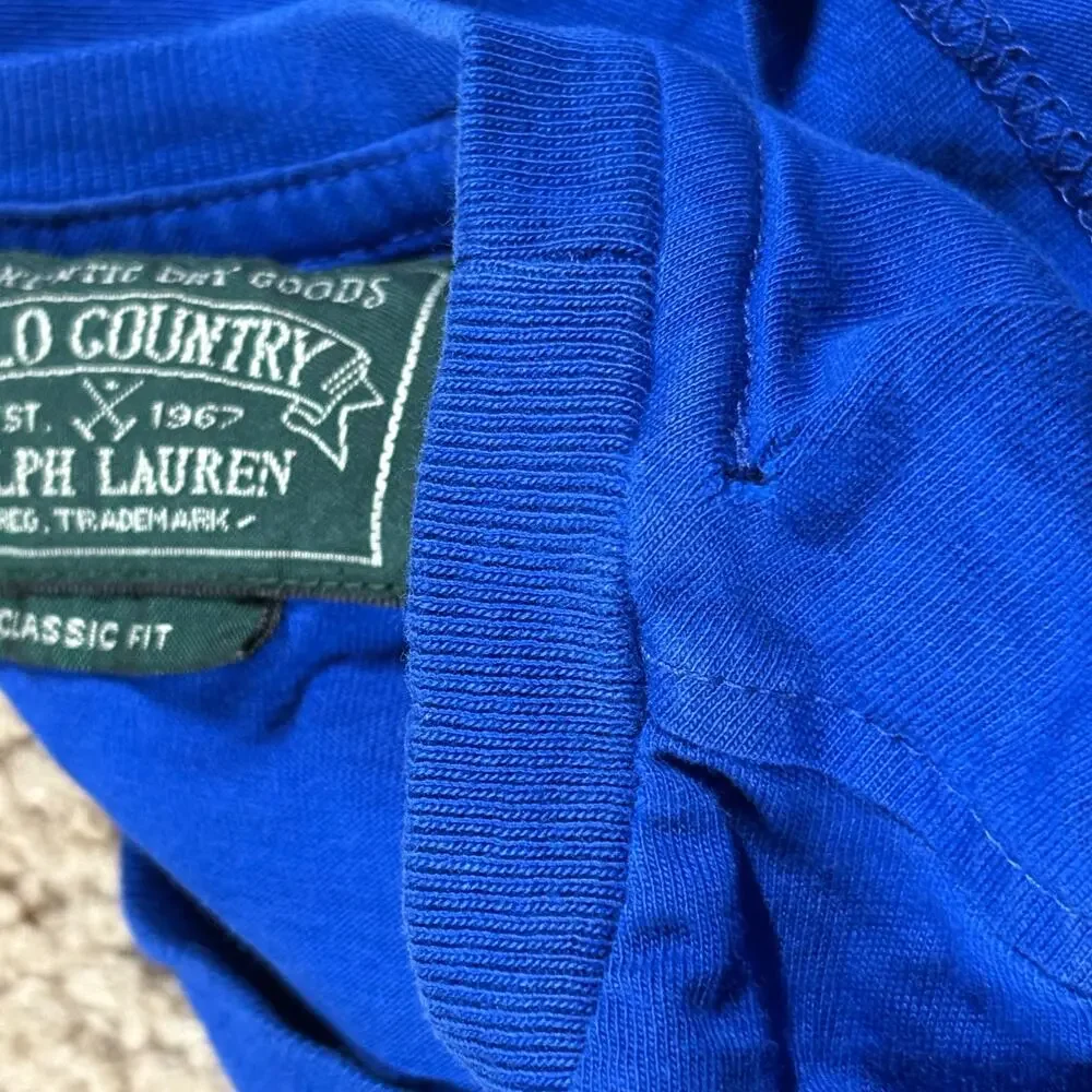 Polo Ralph Lauren Country Sportsman Blue T Shirt Mens Size SP Graphic‎ Tee